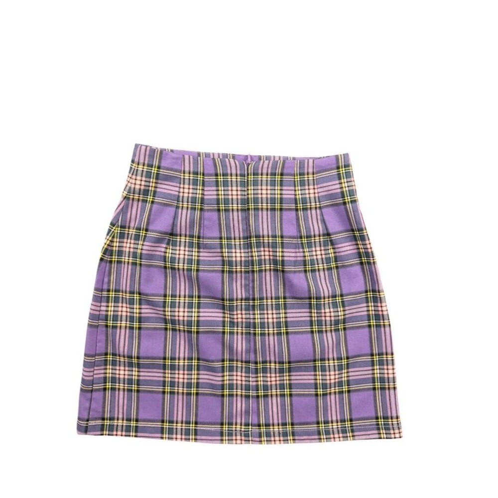 J. Galt Purple Plaid Mini Skirt Size Small Preppy Schoolgirl Y2K Brandy Melville